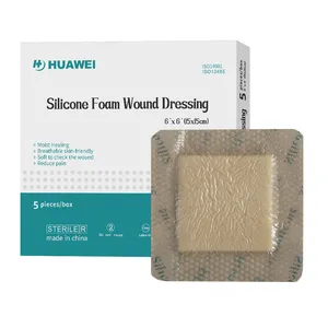 Curativo de espuma de silicone para pés diabéticos, curativo de silicone para feridas com borda, suave e hipoalergênico, para úlceras de pressão