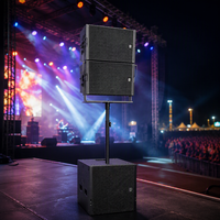 I.EVOICE Caisson de basses actif néodyme 15 pouces, système audio professionnel haute résolution, ensemble d'enceintes empilées 2+1, 1200W de puissance de crête, XLR