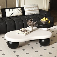 Table basse Cloud française, table basse moderne minimaliste, style crème pour appartement, salon, table centrale pour la maison, plateau en bois