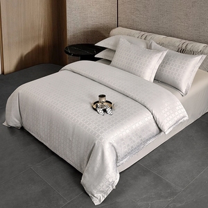 Parure de lit hôtelier en jacquard brossé épaissi version AB, draps de lit respirants pour hôtels et gîtes, housses de couette, ensemble de literie 4 pièces - Product Image 2