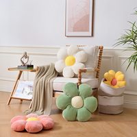 Coussin en forme de fleur de marguerite verte, coussin décoratif mignon pour canapé, lit et décoration