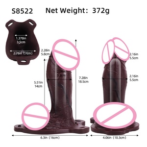 ดิ๊กโด้สีดำขนาด 18.5 ซม. แบบกลวงพร้อมสายรัดซิลิโคนลายเส้นเลือดเหมือนจริง ปลอกสวมอวัยวะเพศชาย ช่วยชะลอการหลั่งเร็ว ของเล่นทางเพศสำหรับเกม BDSM - Product Image 6