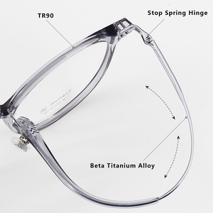 Veithdia Transparent Round Optical Eyeglasses <b>Frame</b> Pure Titanium Unisex Full-<b>Frame</b> Blue Light Protection - Product Image 2
