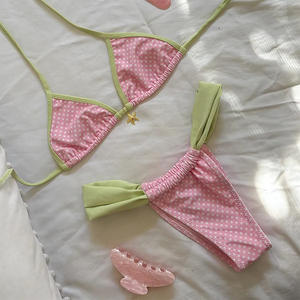 JSN فساتين الشاطئ المطبوعة الأزهار للنساء ملابس السباحة ثونغ بيع بالجملة الشركة المصنعة مخصص 2 قطعة مجموعة بيكيني للنساء - Product Image 3