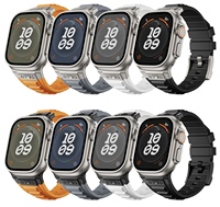 Bracelet de montre en silicone de style tactique avec connecteur en acier inoxydable pour Apple Watch Ultra 2 41 mm 45 mm 49 mm IWatch toutes séries