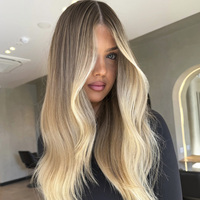 Topper de couleur balayage de qualité salon de luxe pour femmes, 100% cheveux humains européens, postiches à clips avec base en soie 4x4