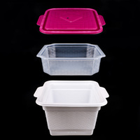 Boîte carrée en PP personnalisée, résistante au micro-ondes et aux hautes températures, pour plats chauds à réchauffer soi-même, contenants alimentaires type bento avec couvercle, vente en gros