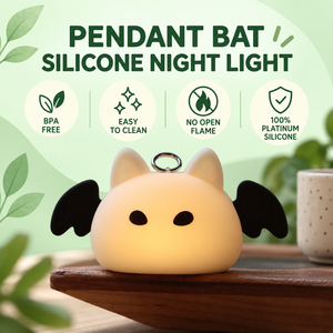 Color Dimmable LED Mini Bat Night <b>Light</b> Home Bedroom 30H <b>Battery</b> Life Cute Decorative Platinum Silicone Kids Touch Control FCC - Product Image 1