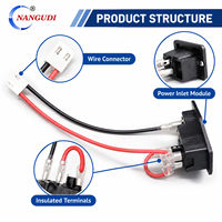 Prise de panneau d'alimentation CA IEC320 C13 C14 10A 250V pour PDU UPS, prise de câblage, prise de raccordement, noire