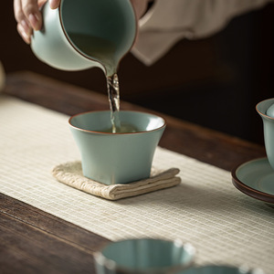 Taza de té de cerámica Ru Ware, taza maestra de porcelana azul cielo para juego de té Kung Fu, uso doméstico, diseño tradicional chino - Product Image 3