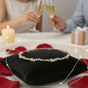 Pulsera de diamantes reales de oro de 14 quilates Hermosos brazaletes de moda multitono para compromiso Boda Aniversario Regalo de fiesta de cumpleaños - Product Image 3