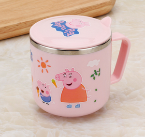 Tasse carton à eau pour enfants, 304 en acier inoxydable 270, ml, tasse double paroi, isolée, originale, avec poignée et couvercle, vente en gros - Product Image 6