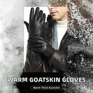 Hand Sewn Goatskin <b>Gloves</b> Mens Thick Warm Cold Protection Autumn Winter Casual Outdoor <b>Touchscreen</b> <b>Gloves</b> - Product Image 2