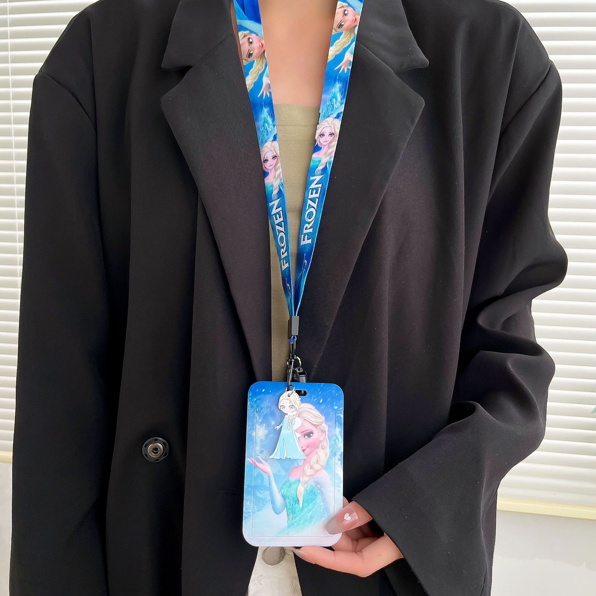 Lovely Cartoon Princess Snow White Ariel Student Name Bank ID Badge Card Case Phone Neck Hanging Lanyards Card Holder Wholesale Image 4