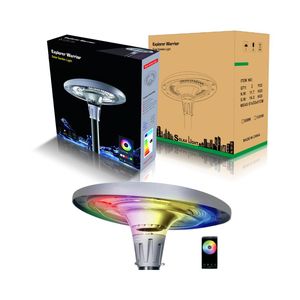 ไฟ RGB พลังงานแสงอาทิตย์ LED กลางแจ้งพร้อมเสาสำหรับถนนสวนแสงดนตรีสีสันสดใสรูปยูเอฟโอ MJ-EW800พาณิชย์ IP65 - Product Image 4