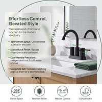 Robinet Mitigeur de Lavabo Noir Mat en Acier Inoxydable Eau Chaude et Froide Vente en Gros Usine OEM ODM