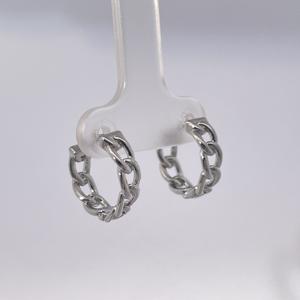 Pendientes de Aro de Latón Chapados en Oro Estilo Hip-Hop Geométrico de Tianyu Gems con Diseño de Cadena Gruesa y Sin Piedras Preciosas - Product Image 3