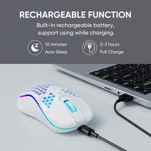 Professional Wireless Gaming <b>Mouse</b> 3200DPI Rechargeable RGB Gamer <b>Mouse</b> with Honeycomb <b>Computer</b> <b>Mouse</b> Gaming <b>Mice</b> - Product Image 2