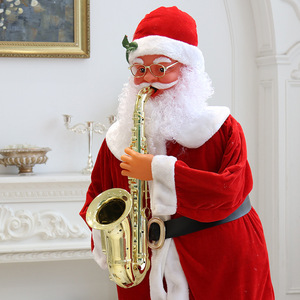 Papá Noel Eléctrico de 1.8 M con Saxofón, Escena Musical, Adorno de Bienvenida para Centros Comerciales, Adorno Musical Navideño - Product Image 2