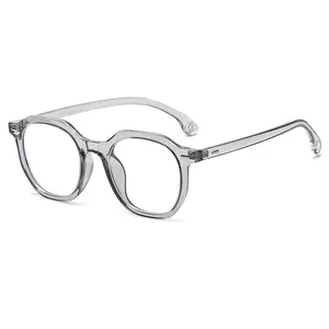משקפיים עגול למבוגרים מחשב משקפיים אנטי כחול אור משקפיים שקוף רטרו יוניסקס אופנה אנטי כחול Uv מגן