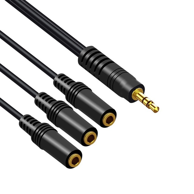 High quality 30cm 3.5mm TRRS 3 Pole Y Splitter Male to 3/4/5 Way Female Gold Plated PVC Jacket Audio Earphone Headset Cable