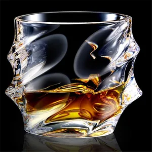 Crystal Lead Free Whiskey Cup Set Drink for Gift Bar Party Bourbon Vodka 11 OZ Capacity