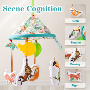 <span class=keywords><strong>Mobile</strong></span> de <span class=keywords><strong>lit</strong></span> bébé en peluche avec hochets sensoriels et anneaux de dentition de qualité alimentaire, motif animaux de la <span class=keywords><strong>jungle</strong></span>, cloche de <span class=keywords><strong>lit</strong></span> douce pour nouveau-né - Product Image 4