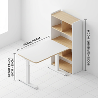 Bureau d'étude ergonomique moderne pour enfants, réglable en hauteur avec 3 moteurs, plateau inclinable, étagère, rose, bleu, chambre, cuisine