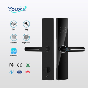 Serrure <span class=keywords><strong>de</strong></span> porte intelligente YOLOCK Tuya avec déverrouillage par code Wi-Fi, en aluminium, pour porte en laiton - Product Image 1