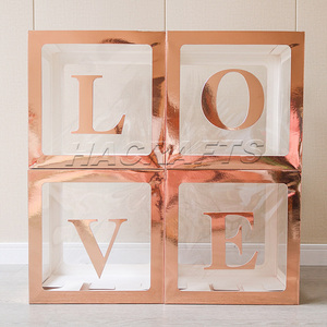 Factory Price Boy Girl Clear Transparent Baby Shower Love Letter Box Blocks <strong>Gender</strong> <strong>Reveal</strong> Backdrop for Wedding Valentines Day - Product Image 5