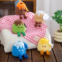Porte-clés en peluche volcan de dessin animé, breloque de sac à thème nature, pendentif volcan mignon en peluche, jouet à presser en peluche