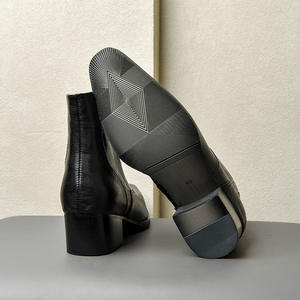 Botas de Tobillo con Tacón Alto de 5CM para Hombre, Estilo Británico 2026, Punta Cuadrada, Cuero Genuino, Cierre Lateral con Cremallera, Dropshipping - Product Image 3