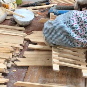 Égouttoir à vaisselle en bois massif, couleur bois, taille L, séchage rapide, pour cuisine - Product Image 1