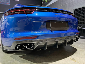Diffuseur arrière en Fiber de carbone véritable de haute qualité pour Porsche <span class=keywords><strong>Panamera</strong></span> 971 Kit de carrosserie aileron de lèvre de pare-chocs arrière en carbone 2017 18 19 20 22 - Product Image 4