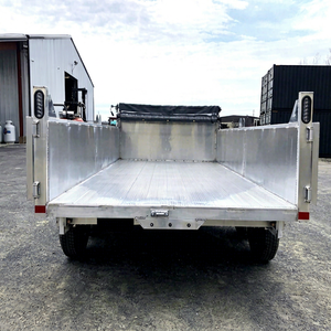 Achetez une remorque à benne basculante en aluminium à double essieu avec levage hydraulique 7x14 pour travaux de construction lourds - Product Image 1