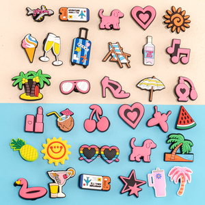 Set de Adornos para Zapatos de Verano, Lindos Adornos de Playa para Zuecos, Decoraciones de PVC Rosa para Zapatos, Perfectas para Mujeres - Product Image 1