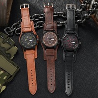 Reloj de Pulsera de Cuero con Esfera Grande Estilo Europeo Americano para Hombre, Versión Coreana de Moda, Estilo Estudiantil Personalizado, Especial para Tiktok, Fuerzas Especiales