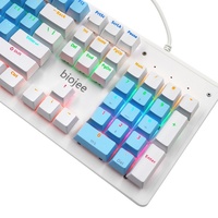 Clavier de jeu Bajeal filaire USB 2.0, mécanique, rétroéclairé RGB, axe rouge, programmable, anti-ghosting, design ergonomique