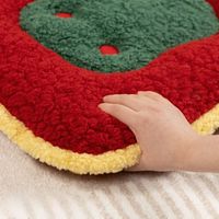 Coussin de couchage pour animaux de compagnie en forme de pomme de Noël, épais, chaud, antidérapant, coussin décoratif de festival pour petits chiens et chats