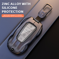 Housse de clé de voiture de luxe au design sportif, en alliage de zinc et silicone, protection anti-rayures, élégante, pour clé intelligente