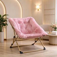 Fauteuil de salon rose tendance haut de gamme, portable, extensible, capitonné, pliable, avec structure métallique, pour salon de beauté et espace de détente