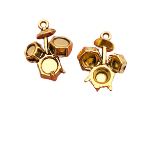 Breloques d'instruments de musique en alliage de zinc doré antique (Guitare/Violon/Batterie/Saxophone/Trompette) pour accessoires de bracelet/collier DIY - Product Image 6