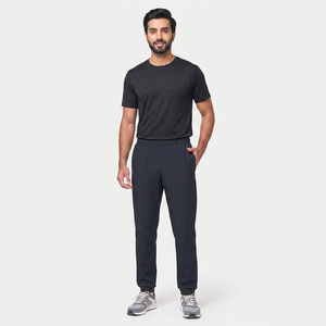 Pantalones Deportivos de Alta Calidad para Hombre, Corte Ajustado, Secado Rápido, Lavados, Transpirables, Cintura Elástica y Puños Negros Acanalados con Bolsillos Laterales - Product Image 1