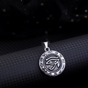 Vintage Stainless Steel <b>Horus</b> <b>Eye</b> Pendant <b>Necklace</b> | Ancient Egyptian Symbol Men's Rose Gold Plated Link Chain Trendy <b>Necklace</b> - Product Image 5