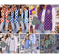 Veste de sport personnalisée en gros avec logo d'équipe vintage imprimé, pour femmes, automne-hiver, chaude, grande taille, impression numérique 3D