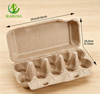 Échantillons Gratuits Sumkoka Vente en Gros Boîtes à Œufs en Papier Biodégradables Recyclables Personnalisées Barquettes à Œufs Boîtes d'Expédition Antichoc pour 10 Œufs