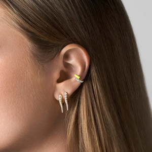 CANNER Pendientes de Aro de Plata de Ley 925 con Zirconia Cúbica y Púas, Estilo Hip Hop de Lujo, Vintage 18K - Product Image 4