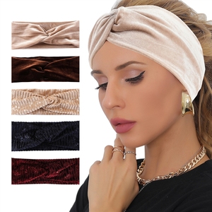 <span class=keywords><strong>Bandeau</strong></span> élastique noué croisé large en velours vintage pour le <span class=keywords><strong>sport</strong></span> et le yoga - Product Image 1