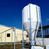 Silo de stockage de céréales pour élevage porcin ZYMK 10.8T, silos en PRV pour l'élevage de volailles et d'animaux, équipement d'alimentation en fibre de verre