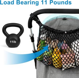 <span class=keywords><strong>Organizador</strong></span> Universal de Malla para Cochecito de Bebé, Accesorio Antideslizante para Llevar Pañales, Juguetes y Aperitivos, Bolsa Colgante de Red de Carga - Product Image 3